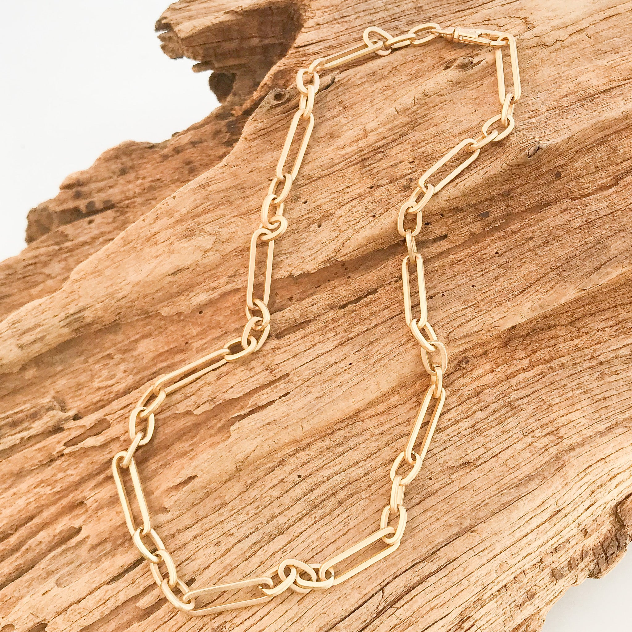 Long Oval Chain Necklace