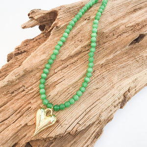 Puffy Heart on 8MM Necklace