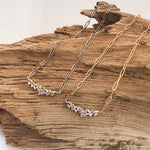 Scattered Rhinestone Bar Necklace
