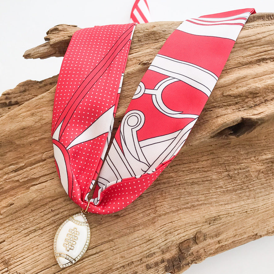 Football on Scarf Necklace