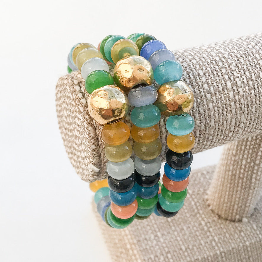 Rondelle Gemstone Ball Bracelet
