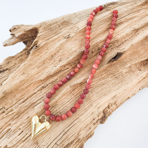 Puffy Heart on 8MM Necklace