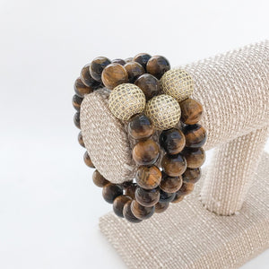 Gemstone Pave Ball Bracelets