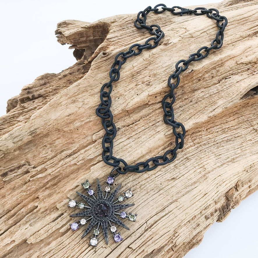 Colorful Flower on Cable Chain