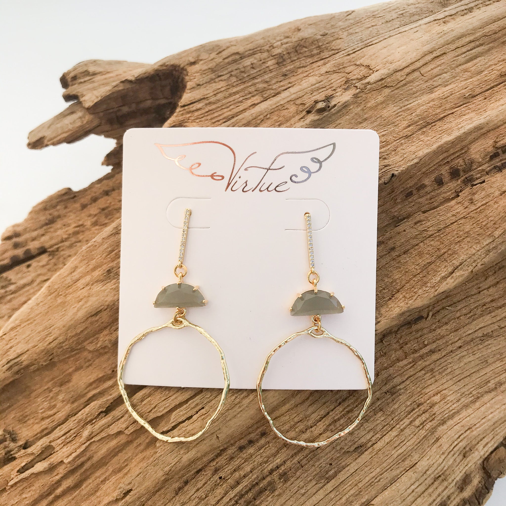 Half Moon Branch Hoop Earrings