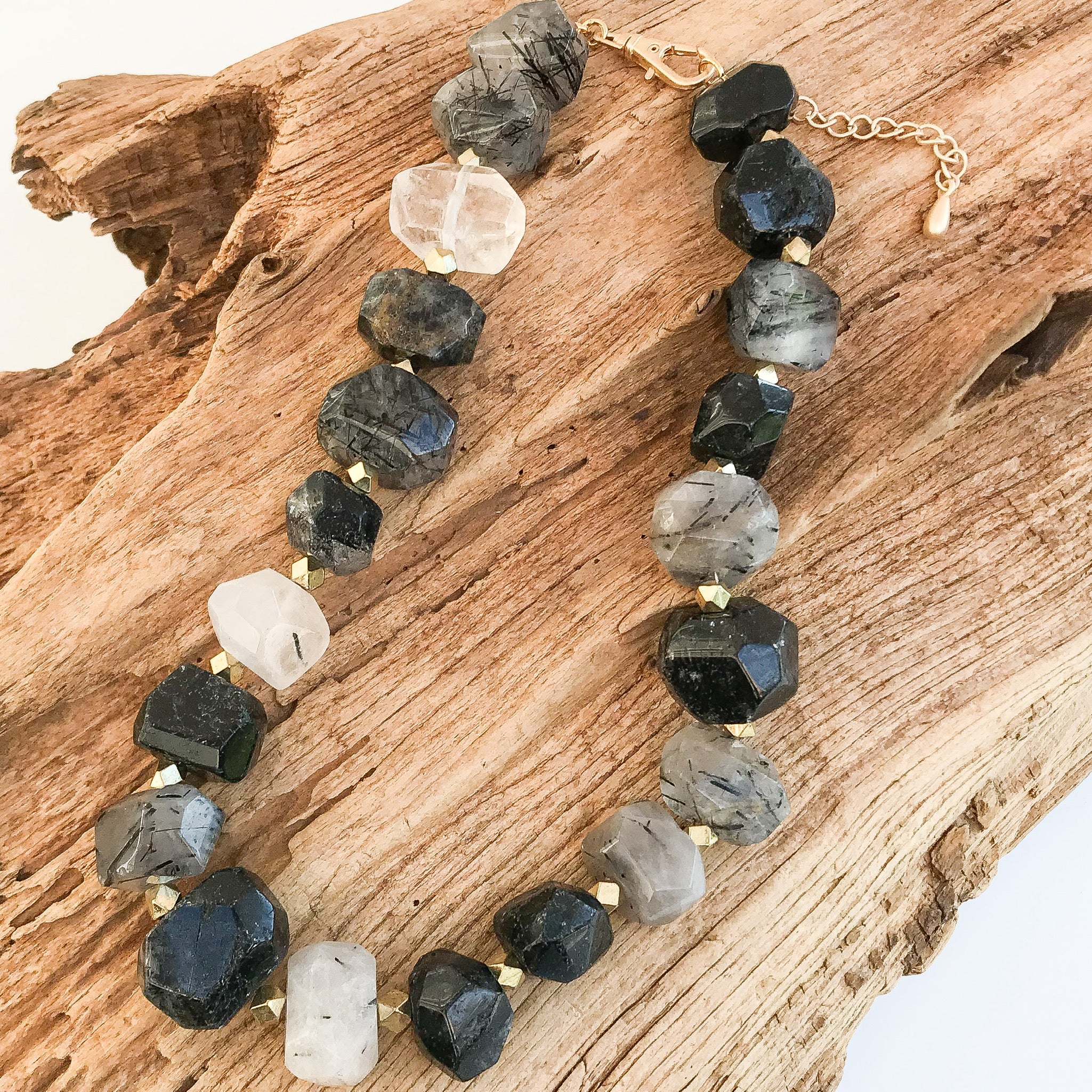 Chunk Statement Brass Necklace
