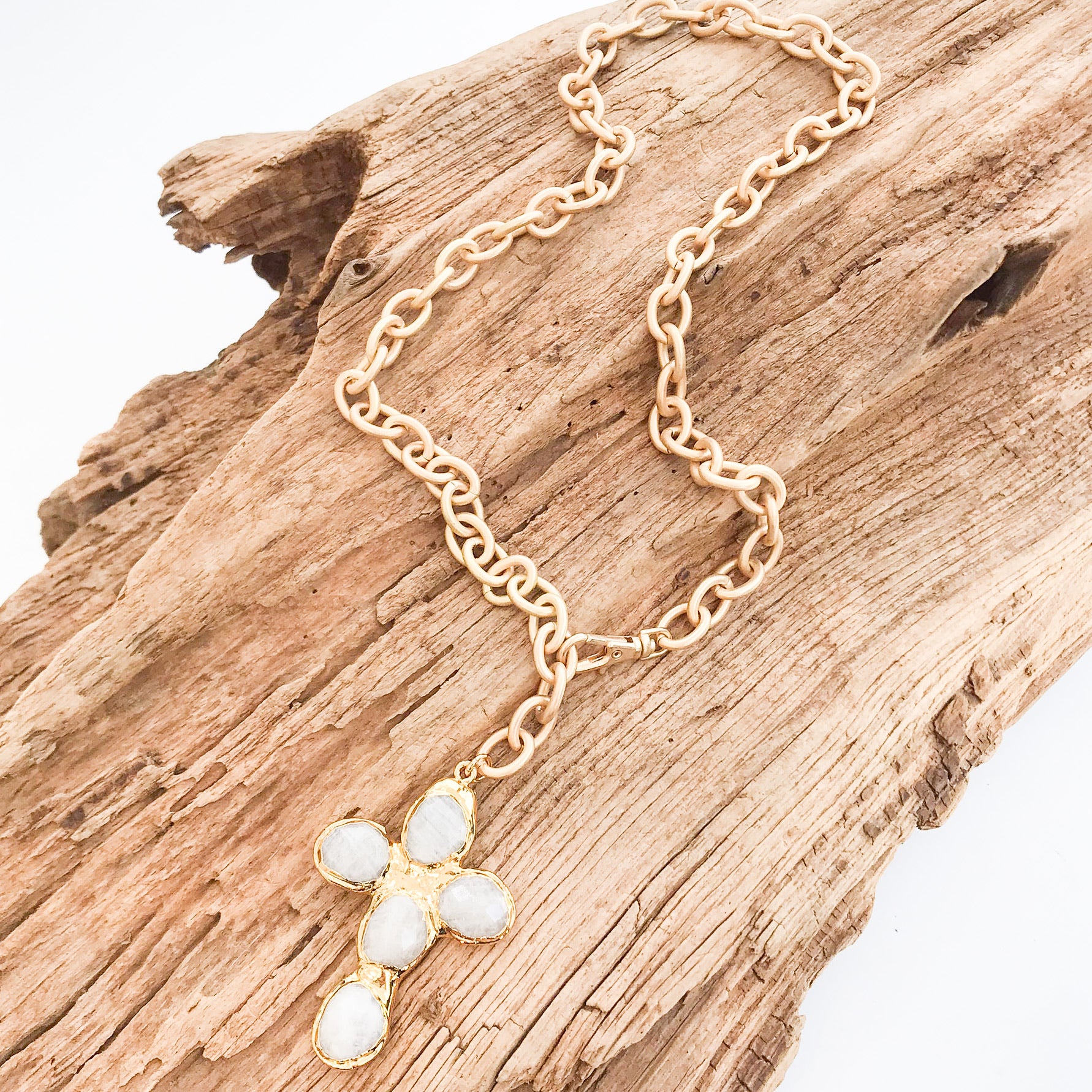 Petite Esther Cross on Cable Chain