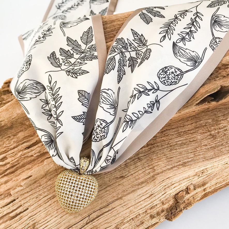 Filigree Heart on Scarf Necklace