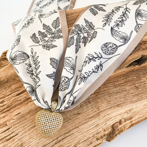 Filigree Heart on Scarf Necklace