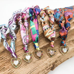 Spokes Heart on Scarf Necklace