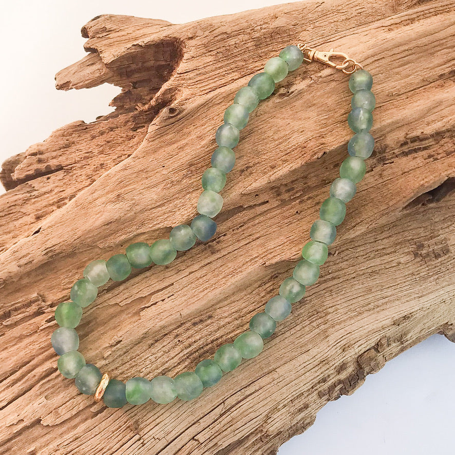 Glass Washer Necklace 18”