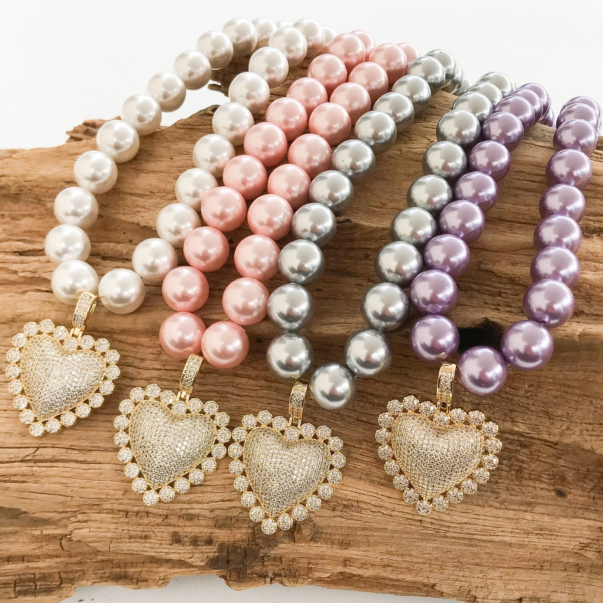 Heart on Jumbo Pearl Necklace