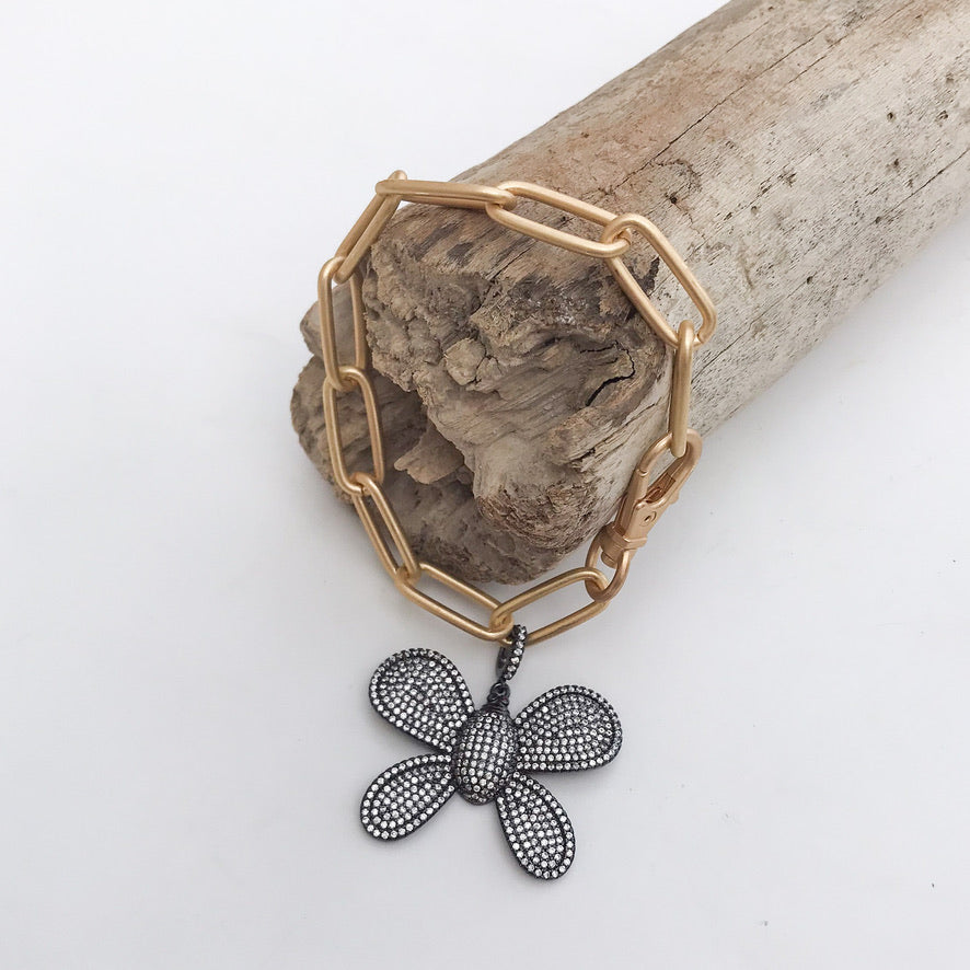 Butterfly on XL Paperclip Bracelet
