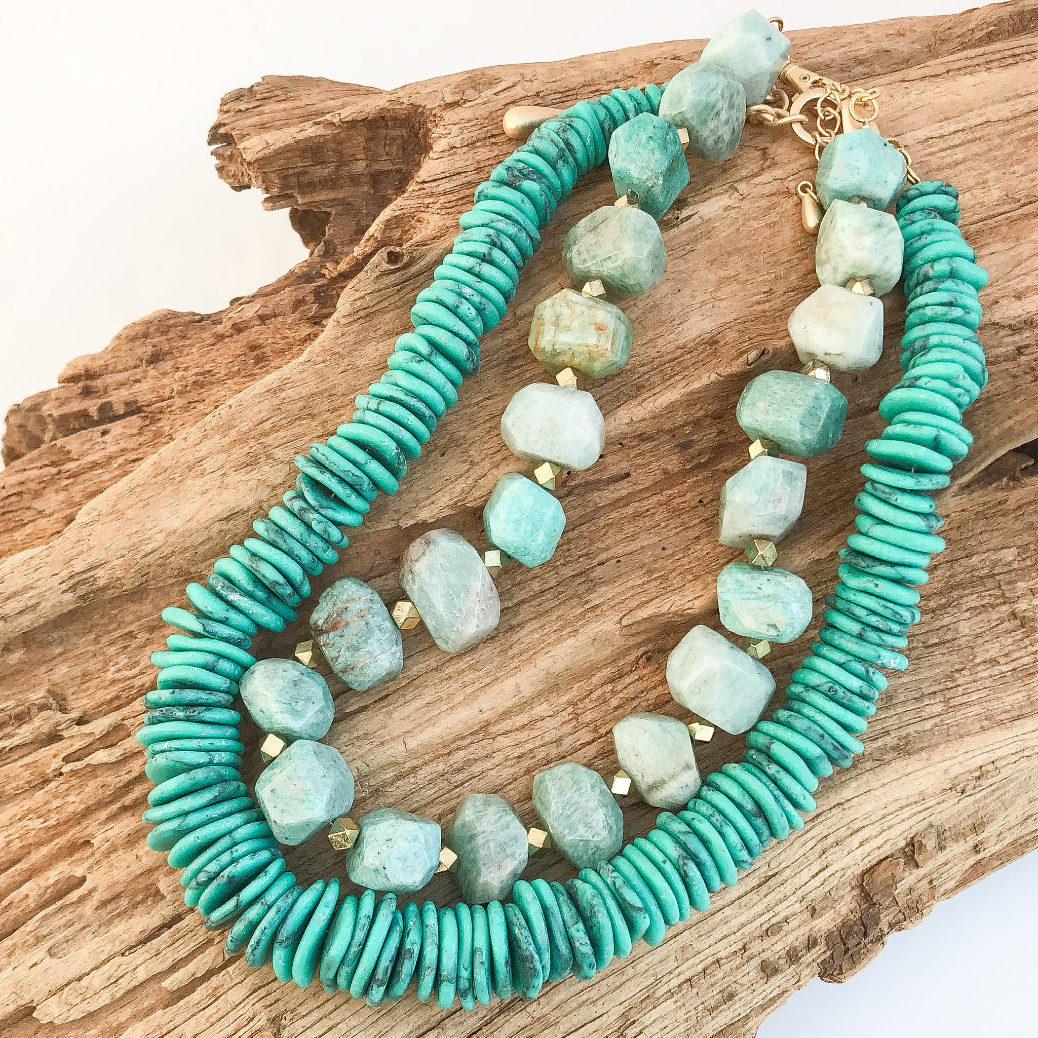 Chunk Statement Brass Necklace