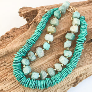 Chunk Statement Brass Necklace