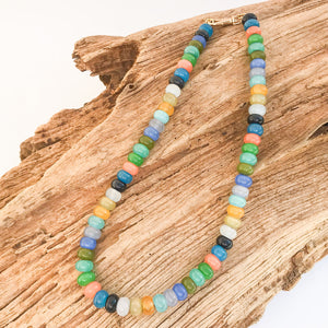 Rondelle Gemstone Layering Necklace 18”