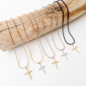 Petite Rope Chain 16” W/ CZ Cross