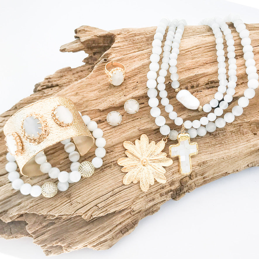 Gemstone Floral Necklace