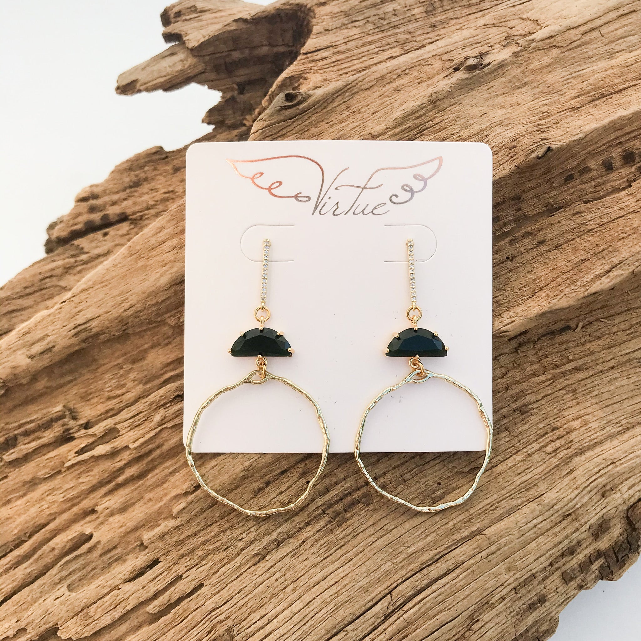 Half Moon Branch Hoop Earrings