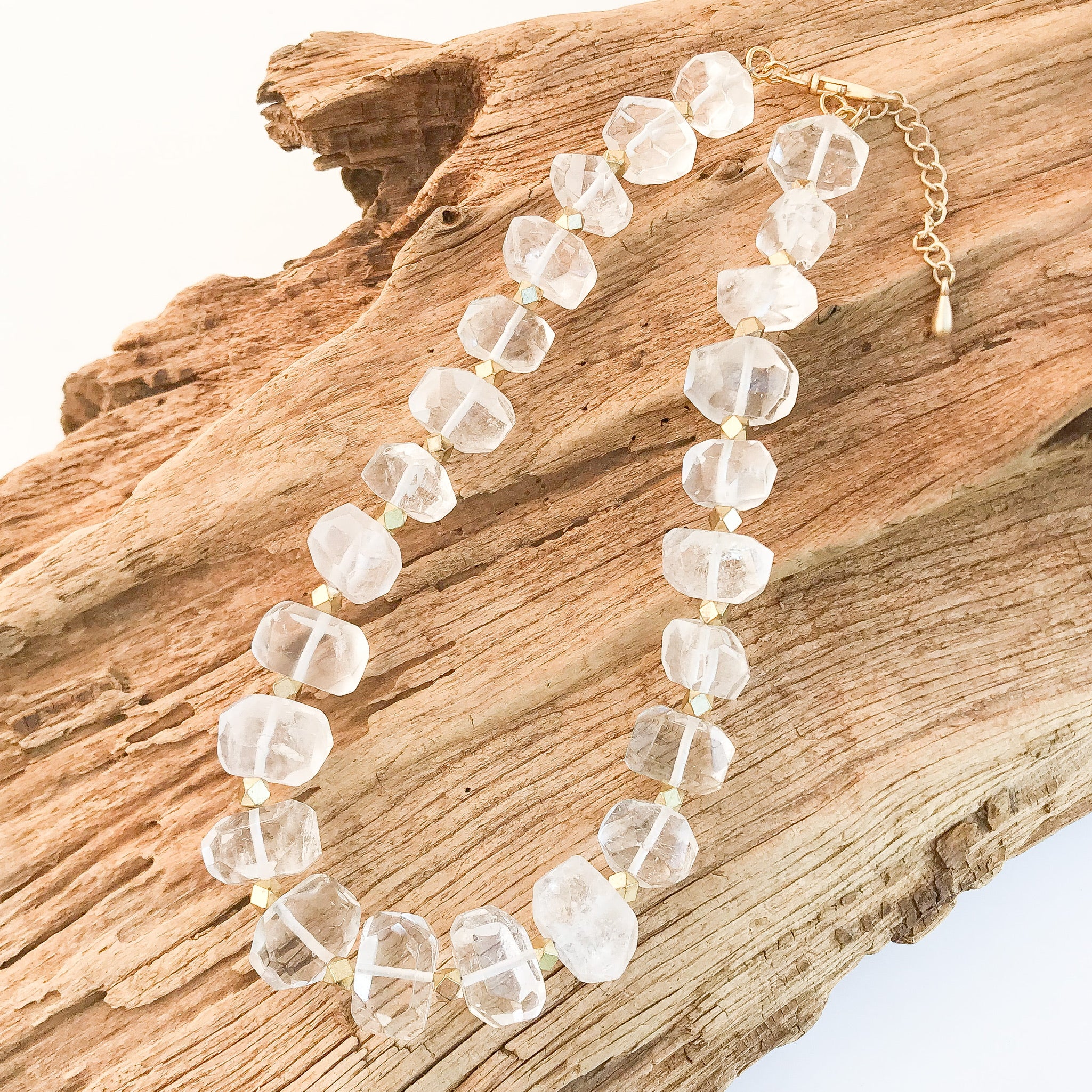 Chunk Statement Brass Necklace