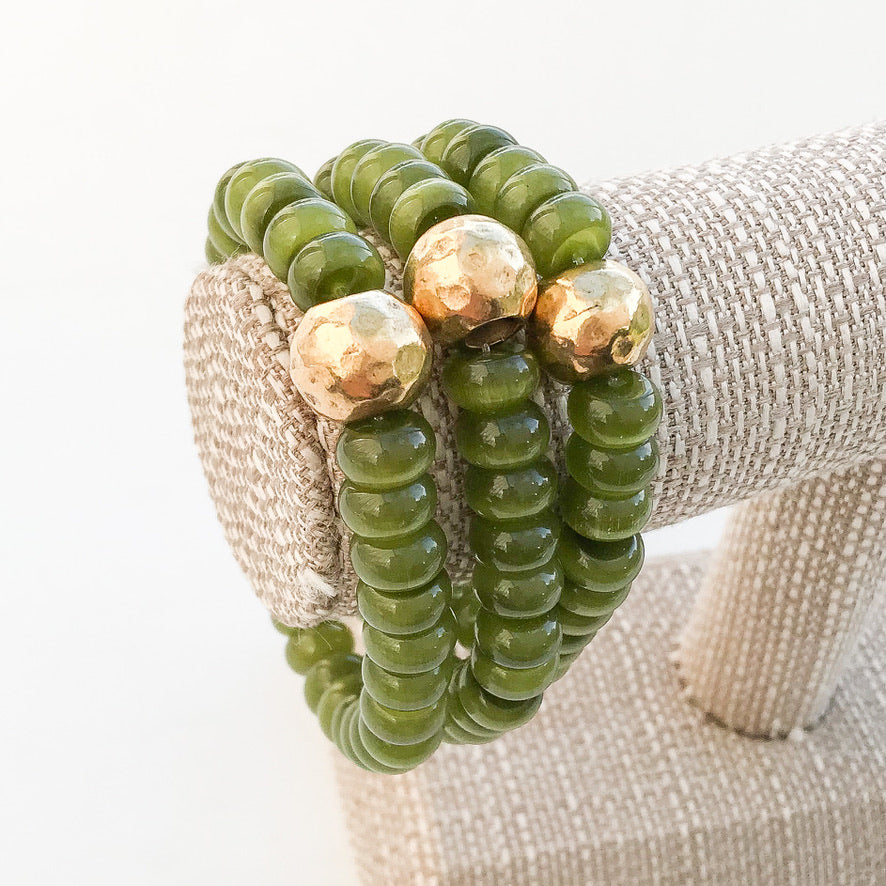 Rondelle Gemstone Ball Bracelet