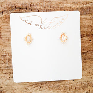 Rectangle CZ Pave Stud