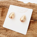 Hammered Teardrop Studs