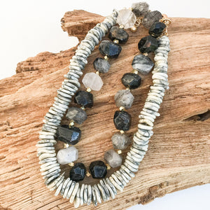 Chunk Statement Brass Necklace