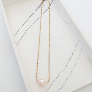 Petite Rope Chain 16” w/ Mini Pearl