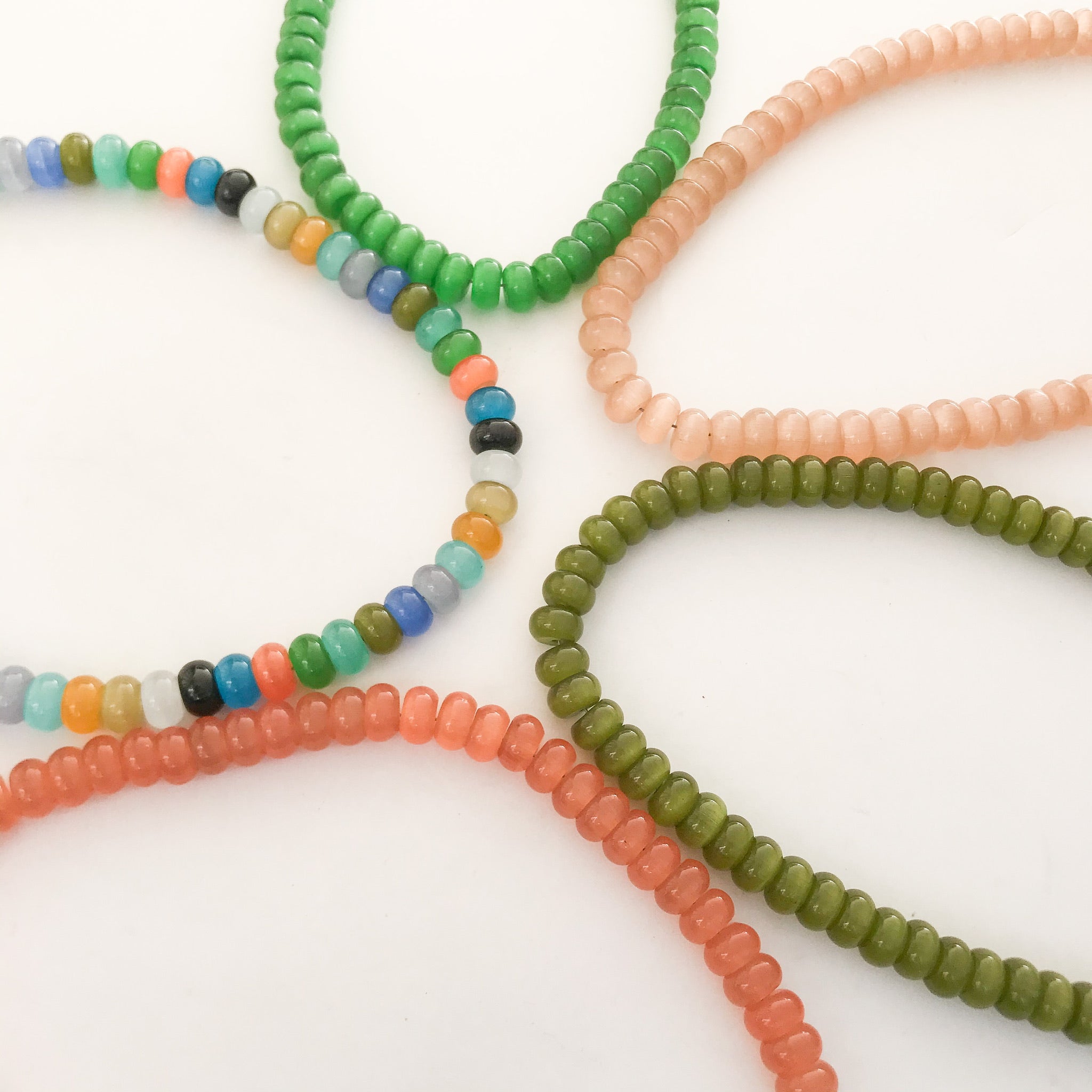 Rondelle Gemstone Layering Necklace 18”