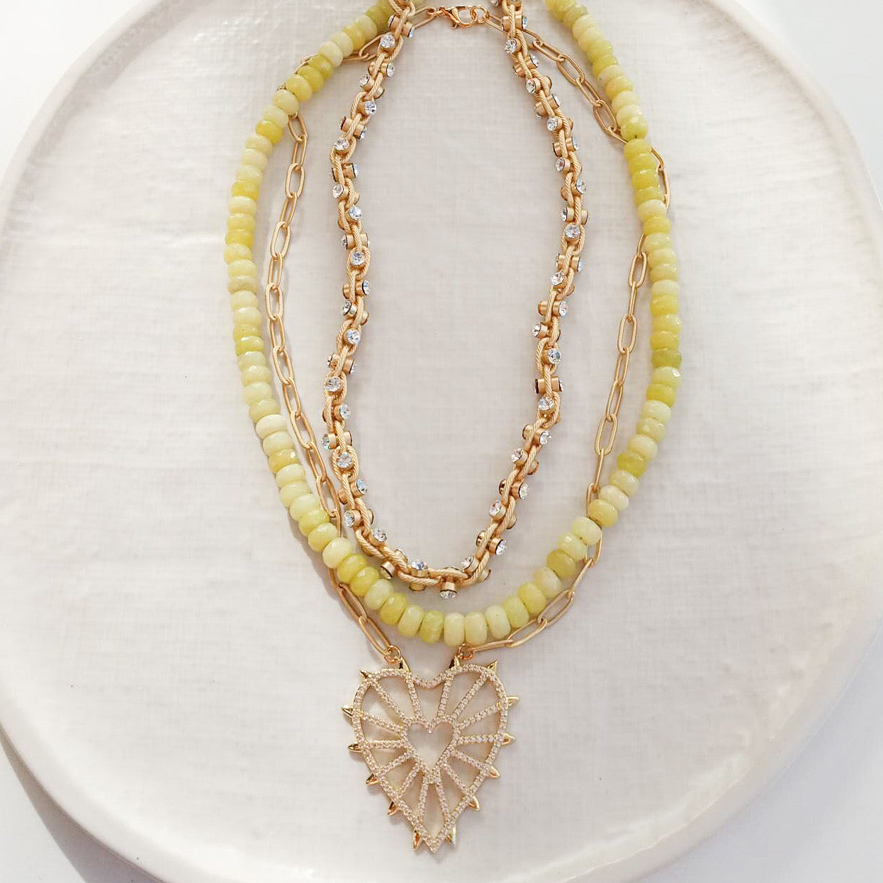 Twisted Rhinestone Statement Necklace 18”