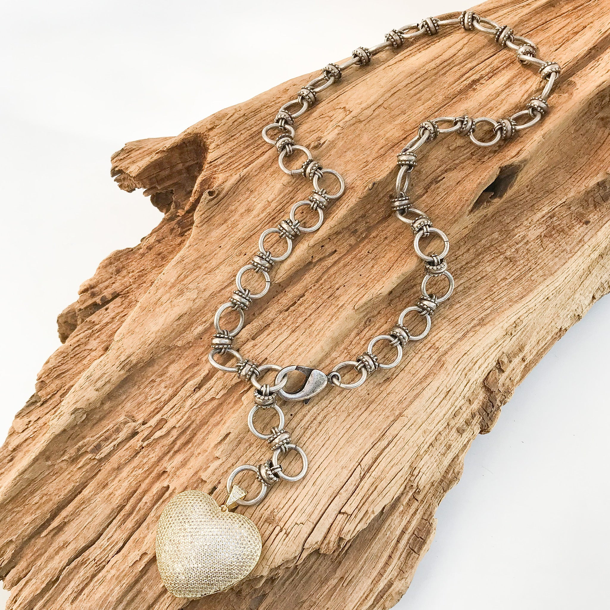 CZ Heart on Adjustable Crown Chain