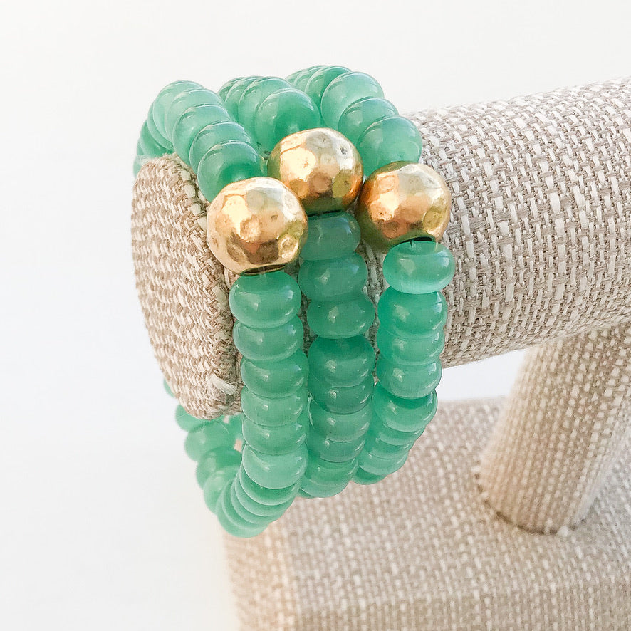 Rondelle Gemstone Ball Bracelet