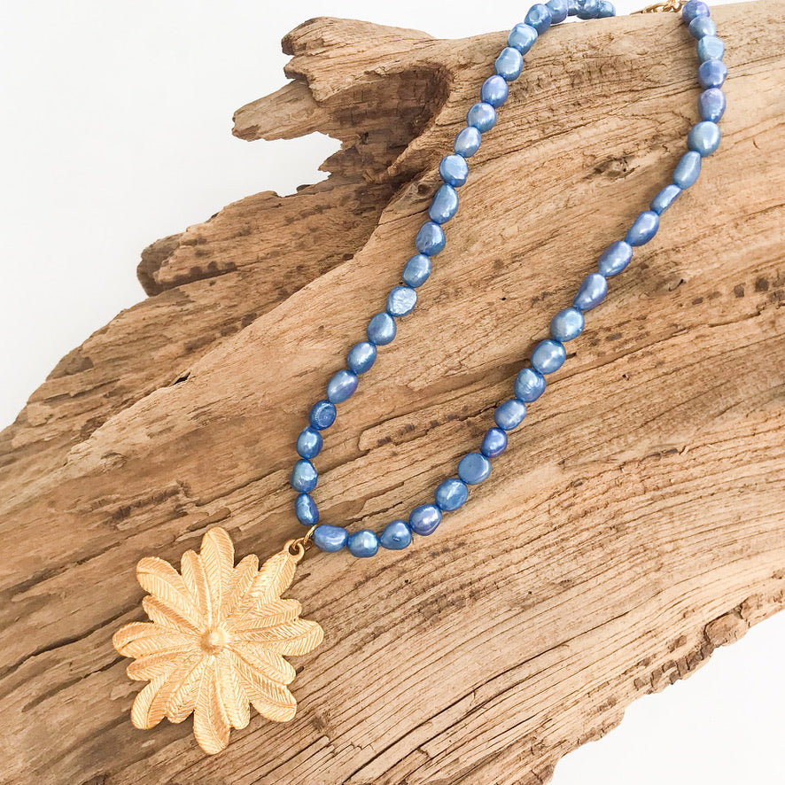 Flower on Freshwater Pearls