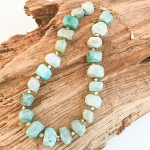 Chunk Statement Brass Necklace