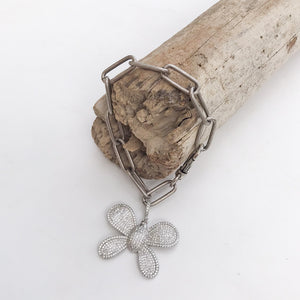 Butterfly on XL Paperclip Bracelet