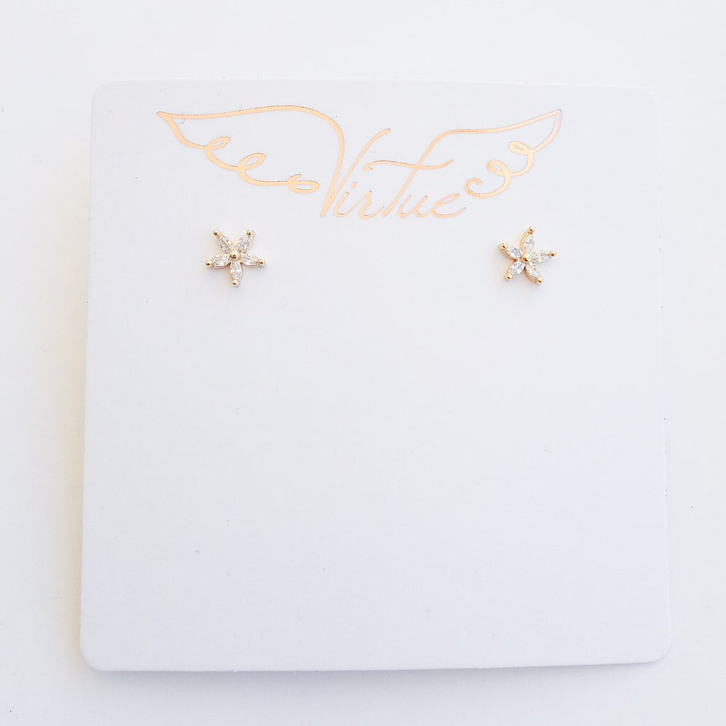 Mini Rhinestone Flower Stud