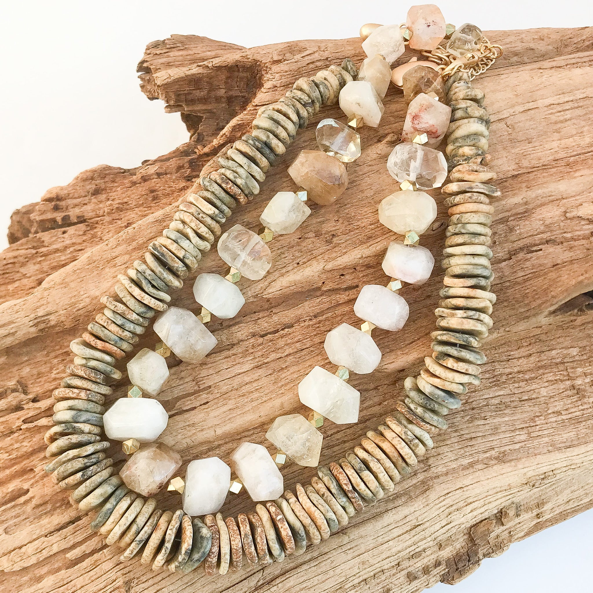 Chunk Statement Brass Necklace