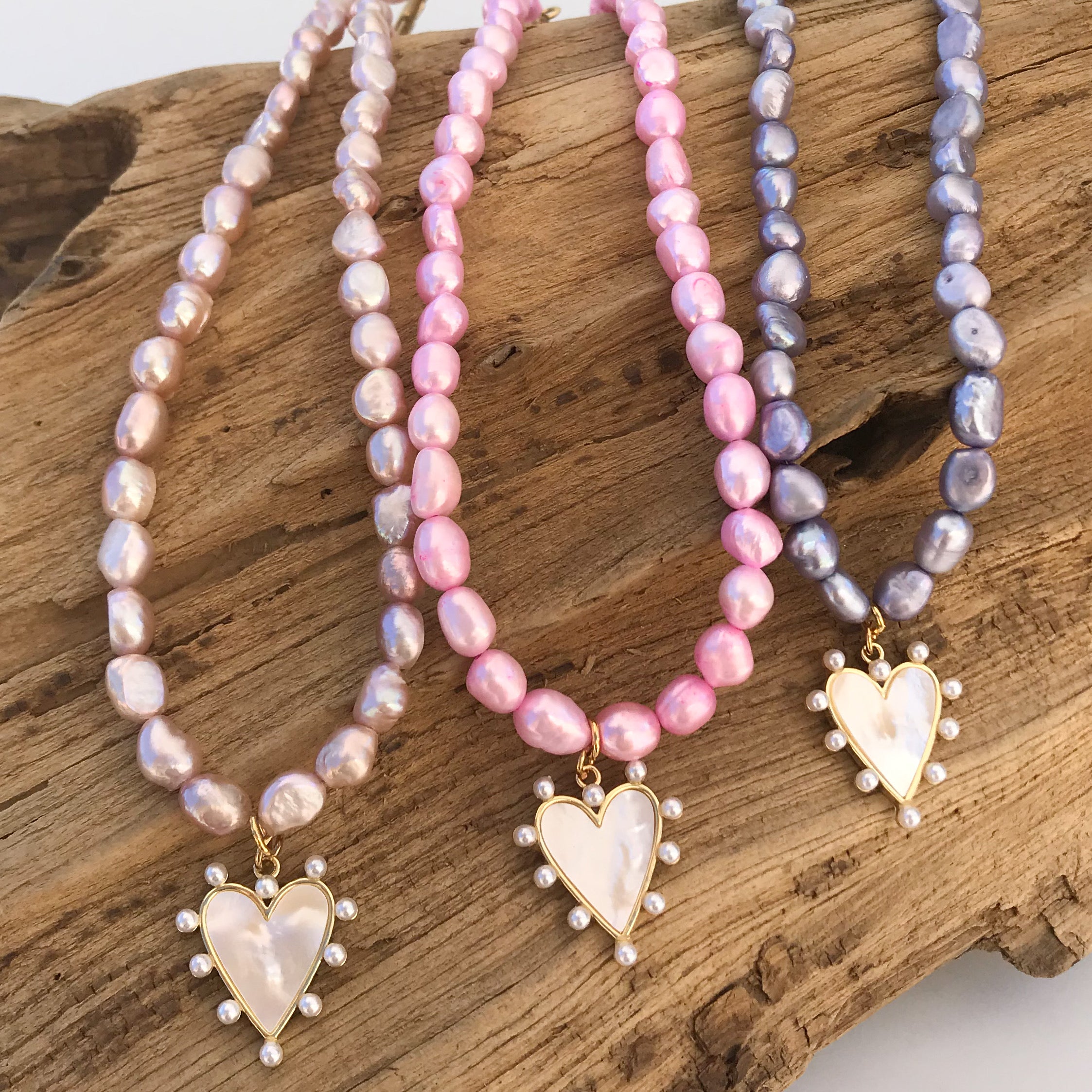 Pearl Studded MOP Heart