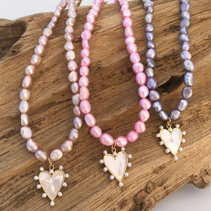 Pearl Studded MOP Heart
