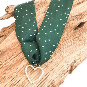 Pearl Open Heart on Scarf Necklace
