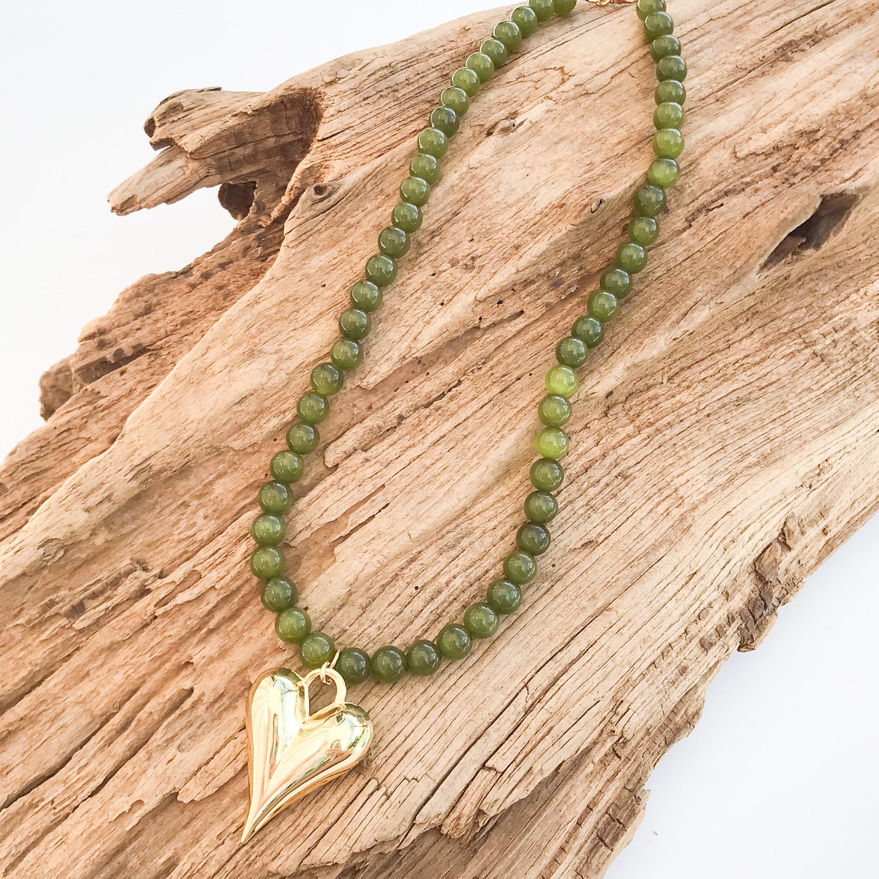 Puffy Heart on 8MM Necklace