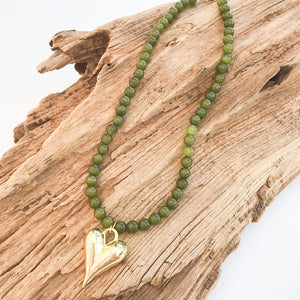 Puffy Heart on 8MM Necklace
