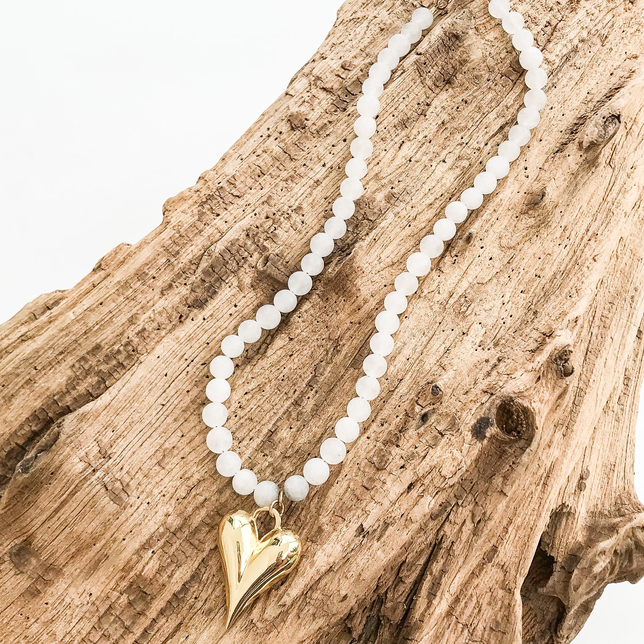Puffy Heart on 8MM Necklace