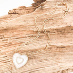 Large Double Rim Shell Heart on Paperclip