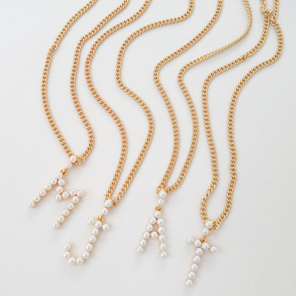 Pearl Monogram 16 Curb Chain Virtue Jewelry Design