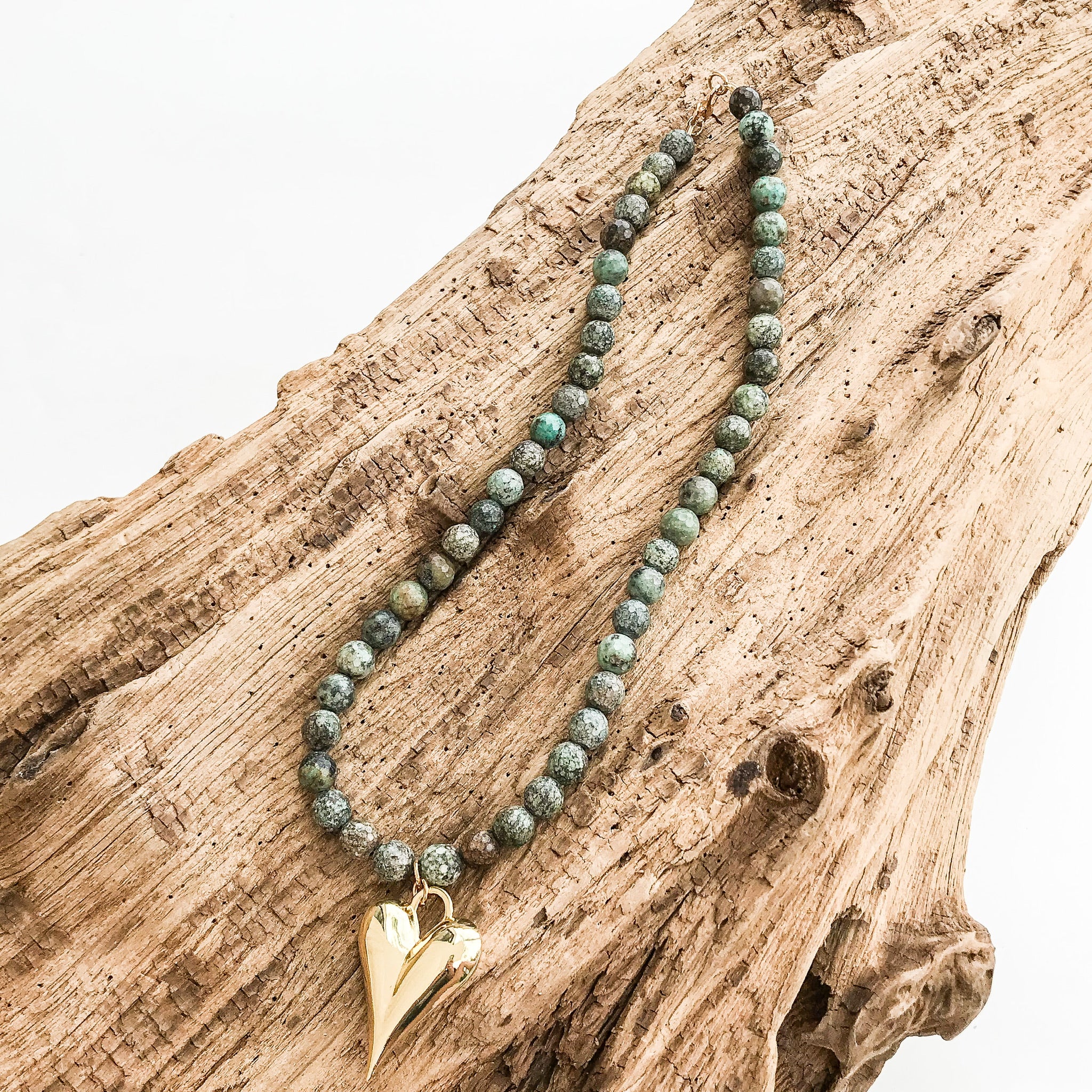 Puffy Heart on 8MM Necklace