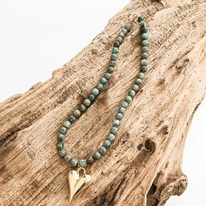 Puffy Heart on 8MM Necklace