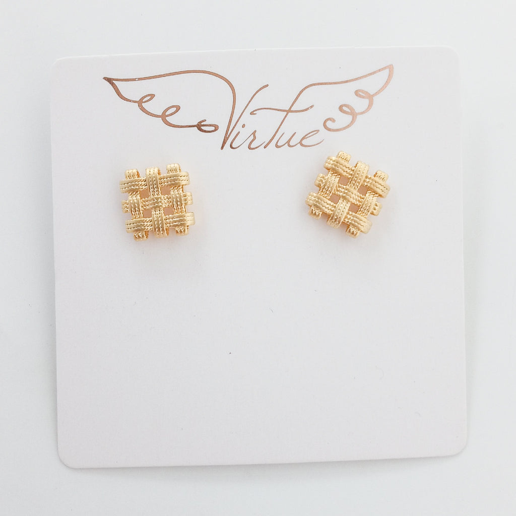 Basketweave Studs