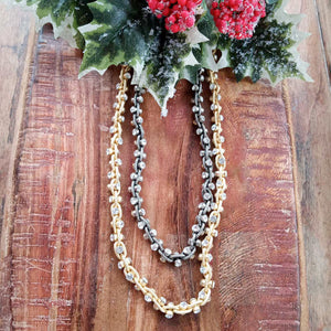 Twisted Rhinestone Statement Necklace 18”